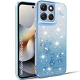 Чехол для Motorola Moto G56 5G, Glitter Flower, синий
