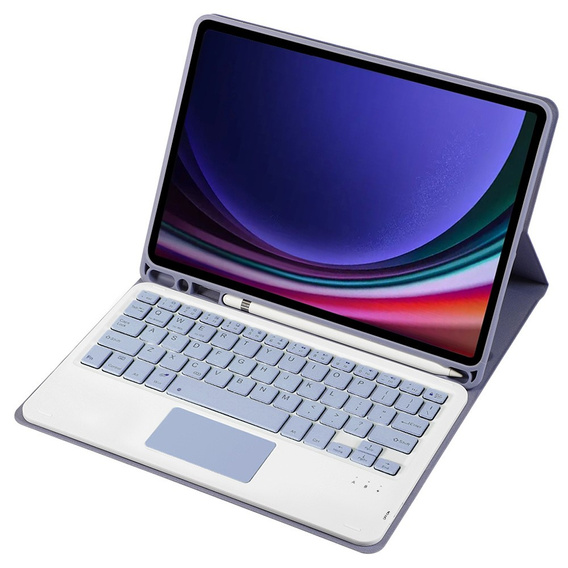 Чехол + клавиатура Samsung Galaxy Tab S9, Leather Pen Slot TouchPad, фиолетовый