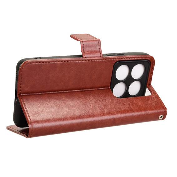 Футляр з клапаном для Xiaomi 14T, Crazy Horse Wallet, коричневий