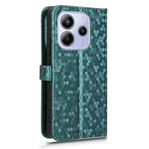 Флип-кейс для Xiaomi Redmi Note 14 4G, Wallet Rhombus, зелёный