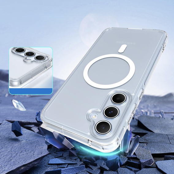 Чохол для Samsung Galaxy A17 5G, для MagSafe, посилений, прозорий