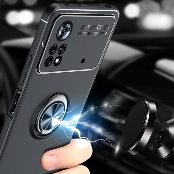 Чехол KickStand Finger Ring до Xiaomi Poco X4 Pro 5G, Black