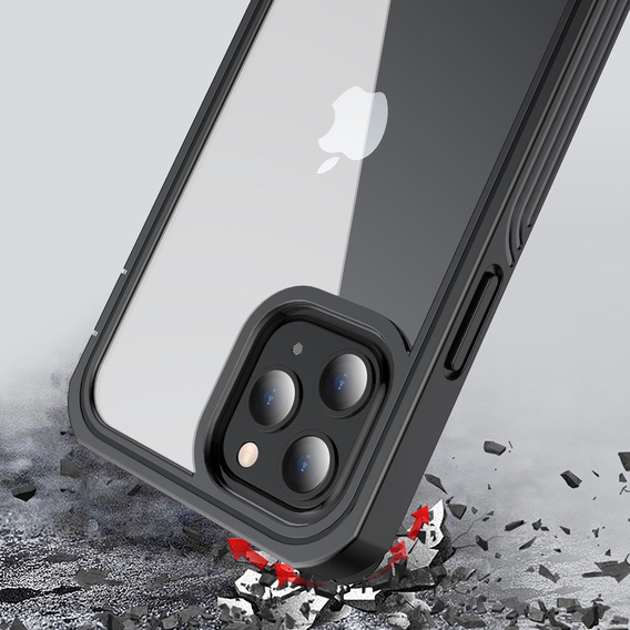 Чехол для iPhone 12/12 Pro, Shockproof, с пленкой, чёрный