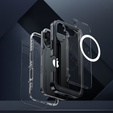 Чохол для iPhone 16 Plus, Shockproof, зі склом, для MagSafe, чорний