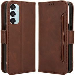 Футляр з клапаном для Samsung Galaxy M15 5G, Card Slot, коричневий