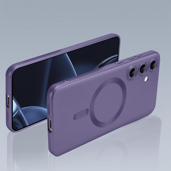 Чехол для Samsung Galaxy A36, ColorMag, для MagSafe, фиолетовый + закаленное стекло 9H