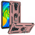 Бронированный Чехол до Xiaomi Redmi Note 9, Nox Case Ring, розовый rose gold