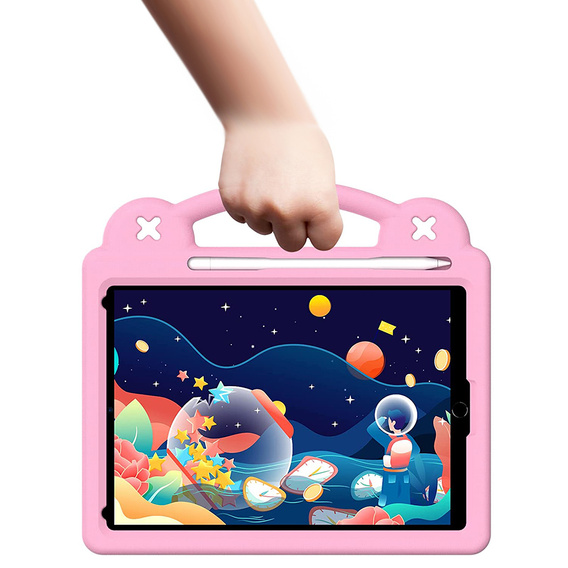Детский чехол для iPad 10.2" 2021/2020/2019 (9/8/7 gen.) / Air 10.5" 2019 (3 gen.), Cute Patterns, с подставкой, розовый