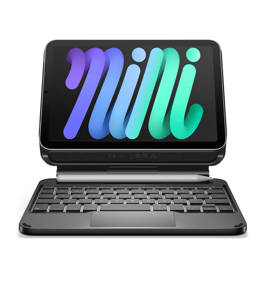 Чехол с клавиатурой для iPad mini 8,3" 2021 (6 поколение) / iPad mini 8,3" 2024 (7 поколение), Dexnor Magnetic Keyboard Touchpad, черный