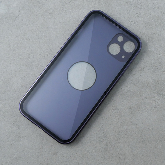 Чехол для iPhone 14, Dual Glass, для Magsafe, фиолетовый
