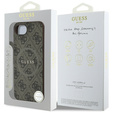 Чoхол GUESS до iPhone 16E, 4G Ring Classic Logo, коричневий