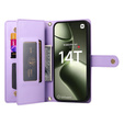 Откидной чехол для Xiaomi 14T, Wallet Zipper Pocket, фиолетовый