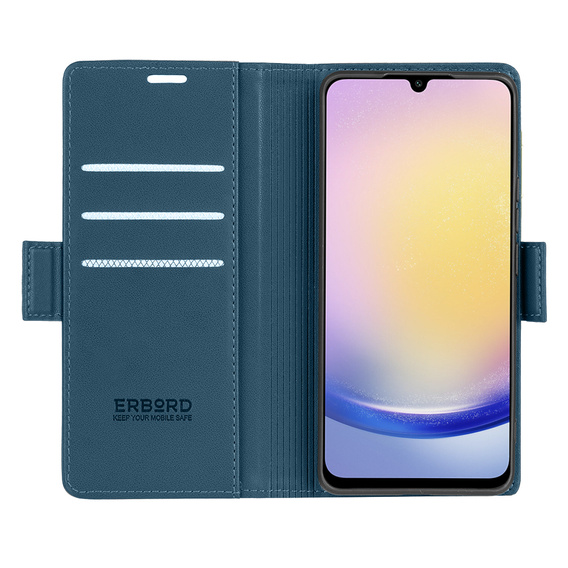 Чохол для Samsung Galaxy A25 5G, ERBORD Glossy Litchi, гаманець з клапаном, м'яти