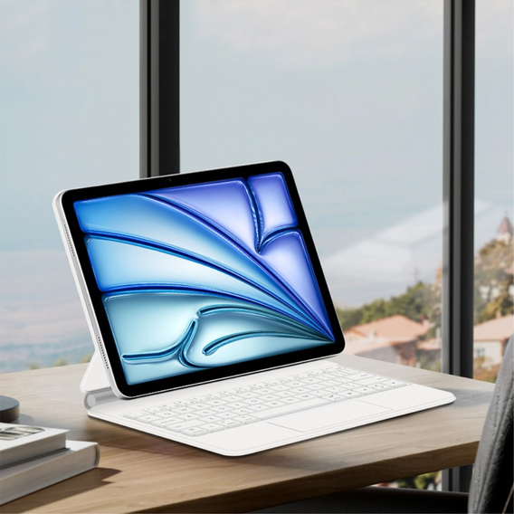 Чехол-клавиатура для iPad Air 11" 2024, Magnetic Keyboard Touchpad, белый