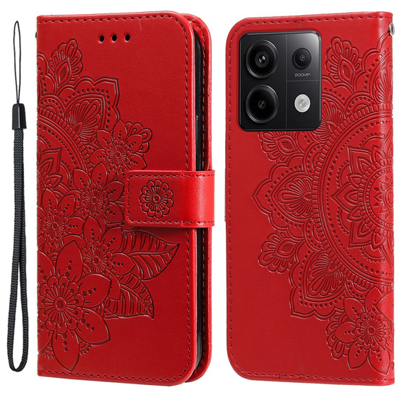 Чохол-книжка для Xiaomi Redmi Note 13 Pro 5G, Mandala, червоний