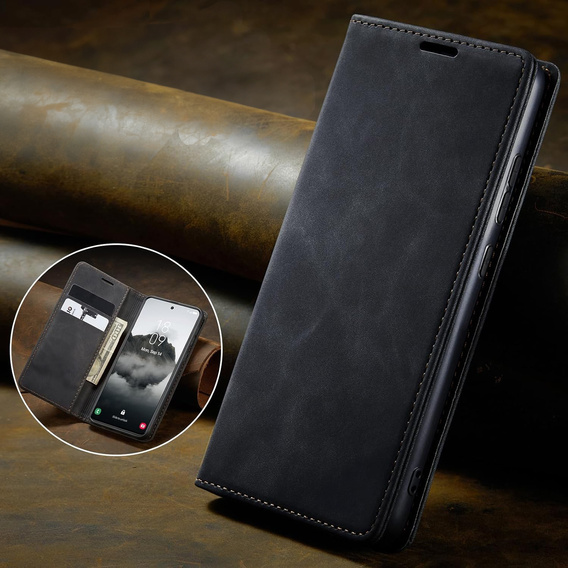 Чохол для Samsung Galaxy A16, ERBORD Vintage, гаманець з клапаном, чорний