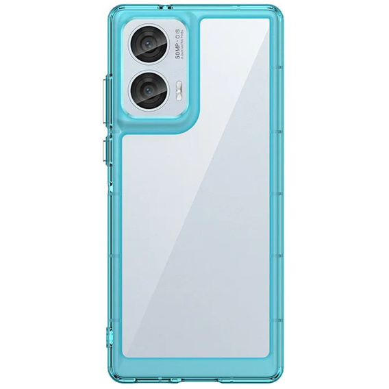 Чoхол до Motorola Edge 50 Fusion 5G, Fusion Hybrid, прозорий / синій