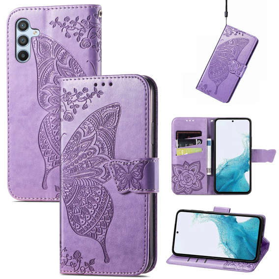 Откидной чехол для Samsung Galaxy A56, Butterfly, фиолетовый