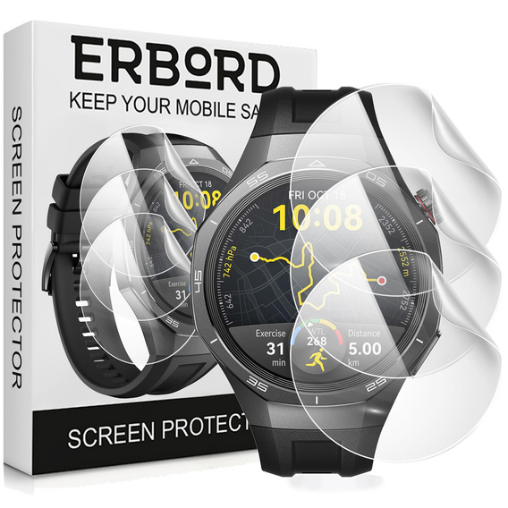 3x Гидрогелевая фольга ERBORD для Huawei Watch GT 5 Pro 46mm
