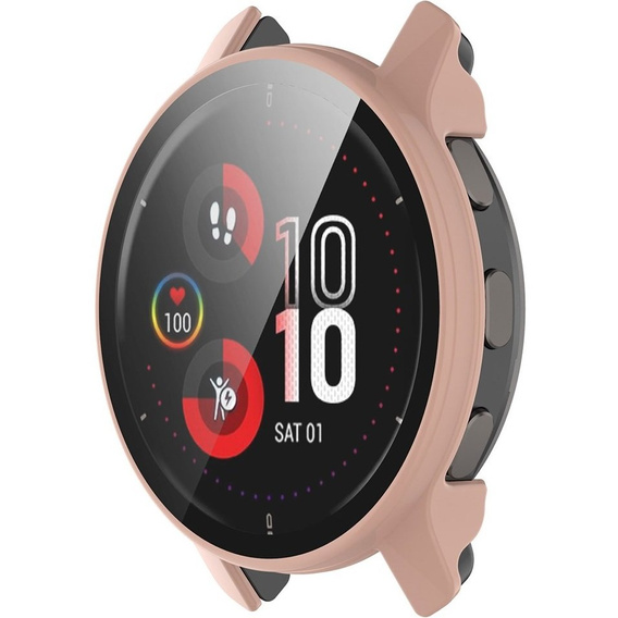 2в1 чохол та захисне скло для годинника Garmin Venu 2 Plus, Pink
