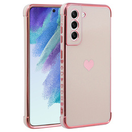 Чехол до Samsung Galaxy S21 FE, Electro heart, розовый rose gold