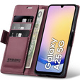 Чохол для Samsung Galaxy A25 5G, ERBORD Glossy Litchi, гаманець з клапаном, червоний
