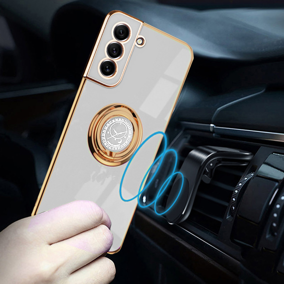 Чехол до Samsung Galaxy S21 FE, Electro Ring, белый