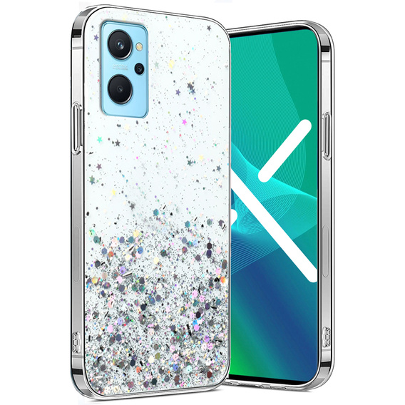 Чoхол до Realme 9i / Oppo A96, Glittery, сріблястий