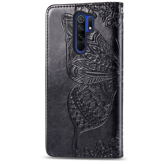 Чохол-книжка для Xiaomi Redmi 9, Butterfly, чорний