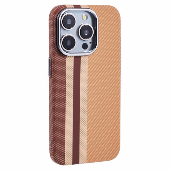 Чохол для iPhone 13 Pro Max, Carbon Fiber MagSafe, жовтий