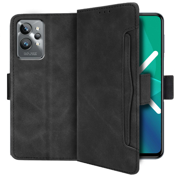 Футляр з клапаном для Realme GT2 Pro, Card Slot, чорний