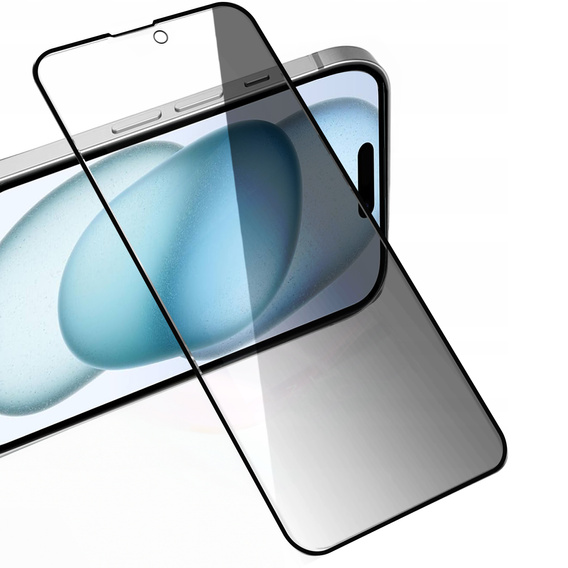 2x Загартоване захисне скло для iPhone 15 Plus, ERBORD Anti-Spy