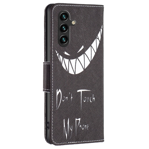 Откидной чехол для Samsung Galaxy A05s, Wallet, Don't Touch My Phone, чёрный