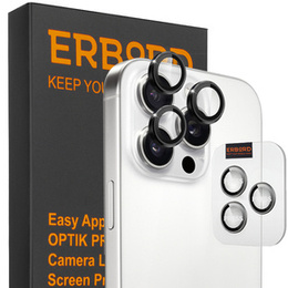 2x загартоване скло ERBORD OPTIK Pro для камери iPhone 16 Pro / 16 Pro Max, чорний