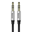 BASEUS Yiven M30 Kabel Minijack 3.5mm Aux 1.5m - Silver/Black