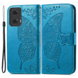 Откидной чехол для Motorola Moto G24 / G24 Power / G04, Butterfly, синий