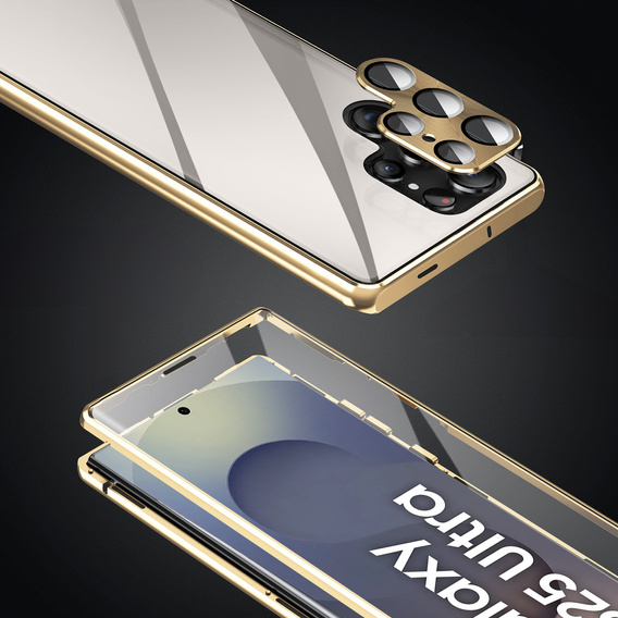 Чохол для Samsung Galaxy S25 Ultra, Magnetic Dual Glass, золотий