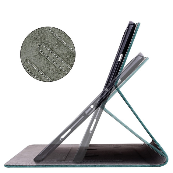 Чехол до Samsung Galaxy Tab S9, Wallet Pen Slot, зелёный