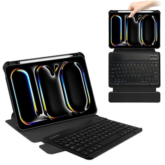 Чохол клавіатура для iPad Pro 11" 2024 (5 gen.), Rotary 360° Leather, чорний
