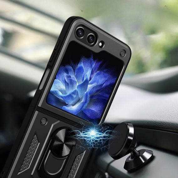 Бронированный Чехол до Samsung Galaxy Z Flip5 5G, Nox Case Ring, чёрный