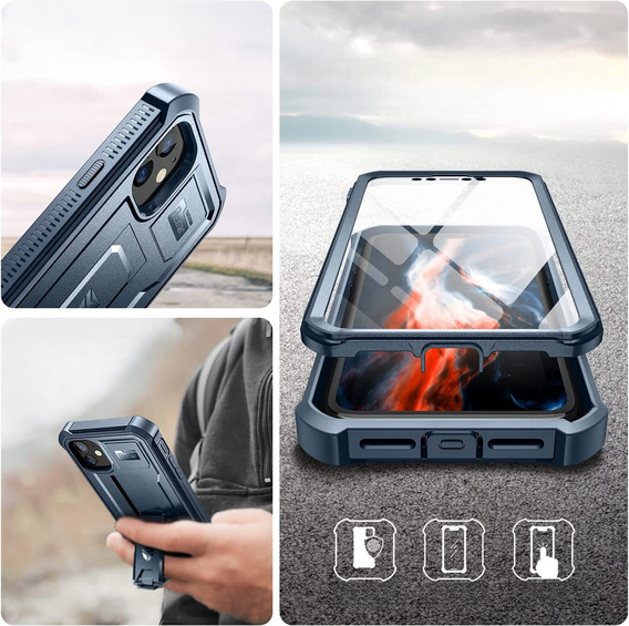 Бронированный чехол для iPhone 11, Dexnor Full Body, темно-синий