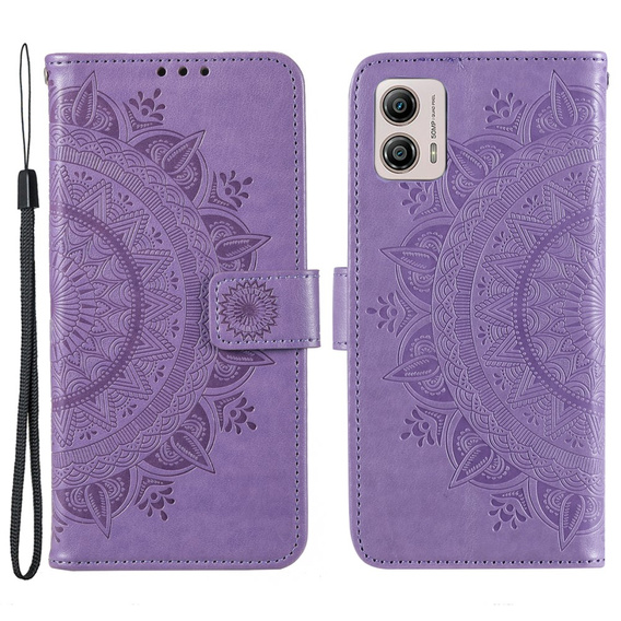 Откидной чехол для Motorola Moto G53 5G, Mandala, фиолетовый