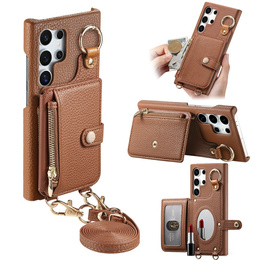 Чехол до Samsung Galaxy S25 Ultra, GKK Leather, чёрный