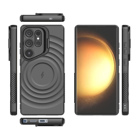 Чехол для Samsung Galaxy S25 Ultra, Ripple Kickstand, для MagSafe, чёрный