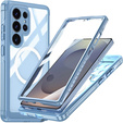 Чехол для Samsung Galaxy S25 Ultra, Shockproof, со стеклом, для MagSafe, синий