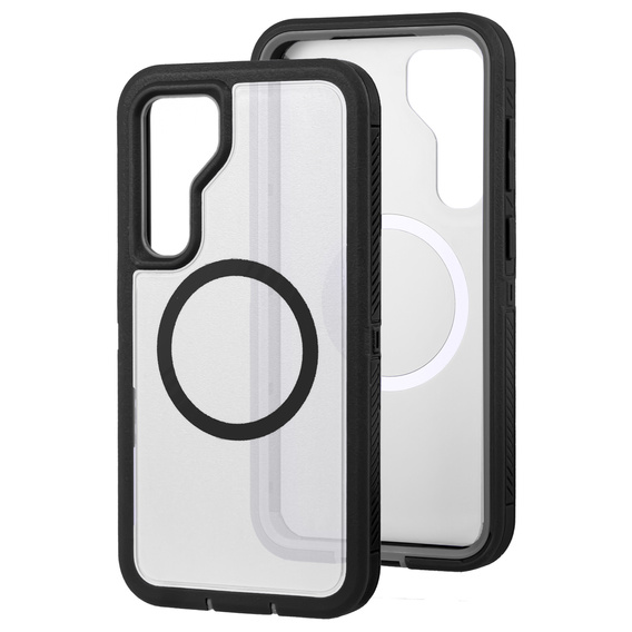 Чехол с рамкой для Samsung Galaxy S23 FE, для MagSafe, прозрачный / черный