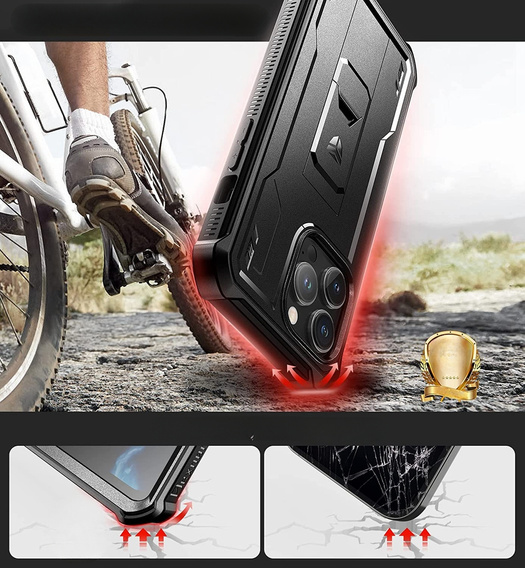 Бронированный чехол для iPhone 14 Pro Max, Dexnor Full Body, чёрный
