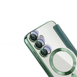 Чохол-книжка для Samsung Galaxy S24 FE, RFID Wallet MagSafe CamShield, зелений