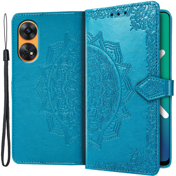 Откидной чехол для Oppo Reno8 T, Mandala, синий