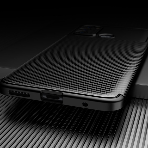Чехол до Motorola Moto G60, Carbon Gel, чёрный